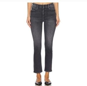 Mother Jeans Black The Mid Rise Dazzler Ankle Step Fray Size 25